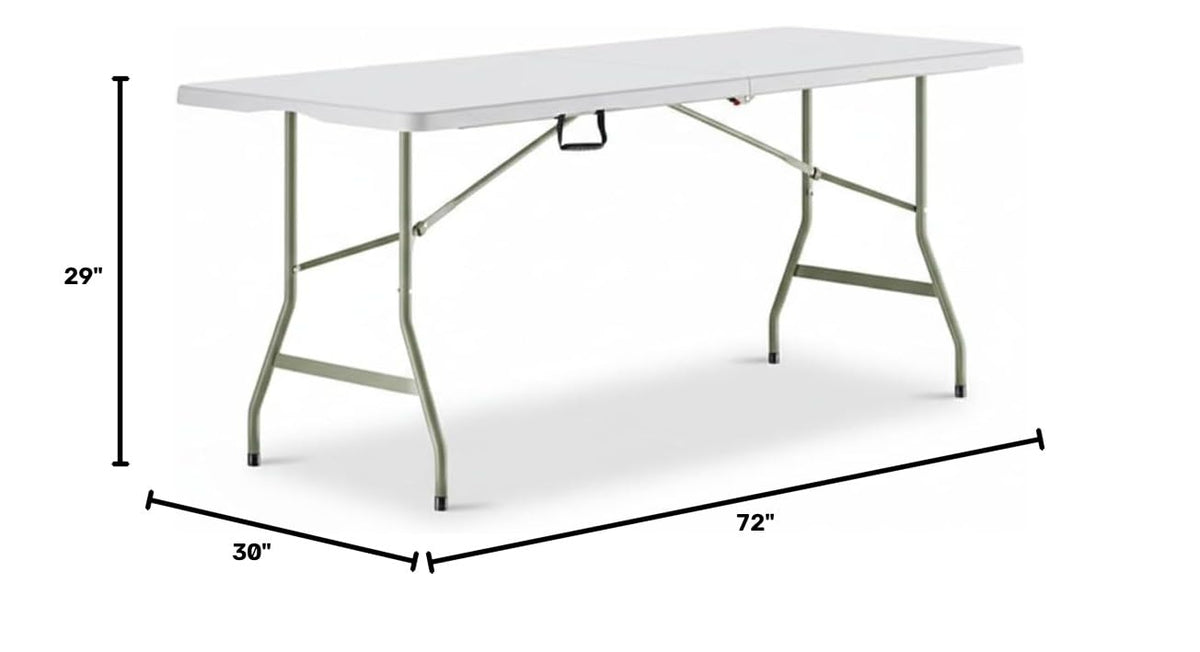 Set of 5 White Plastic Bi-Folding Rectangular Event Tables S2204