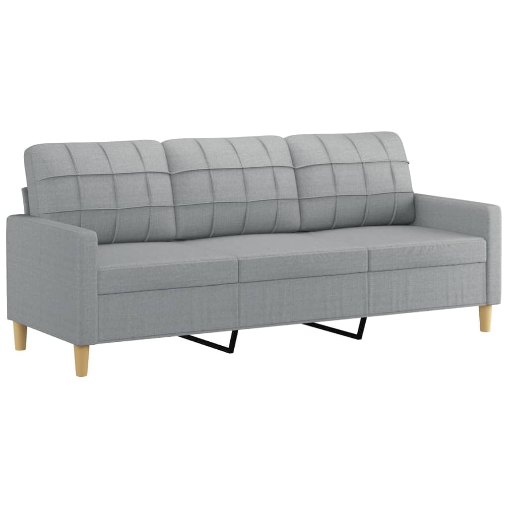 Light Gray 78 Inch Wide 3-Seater Sofa with Footstool Y42741