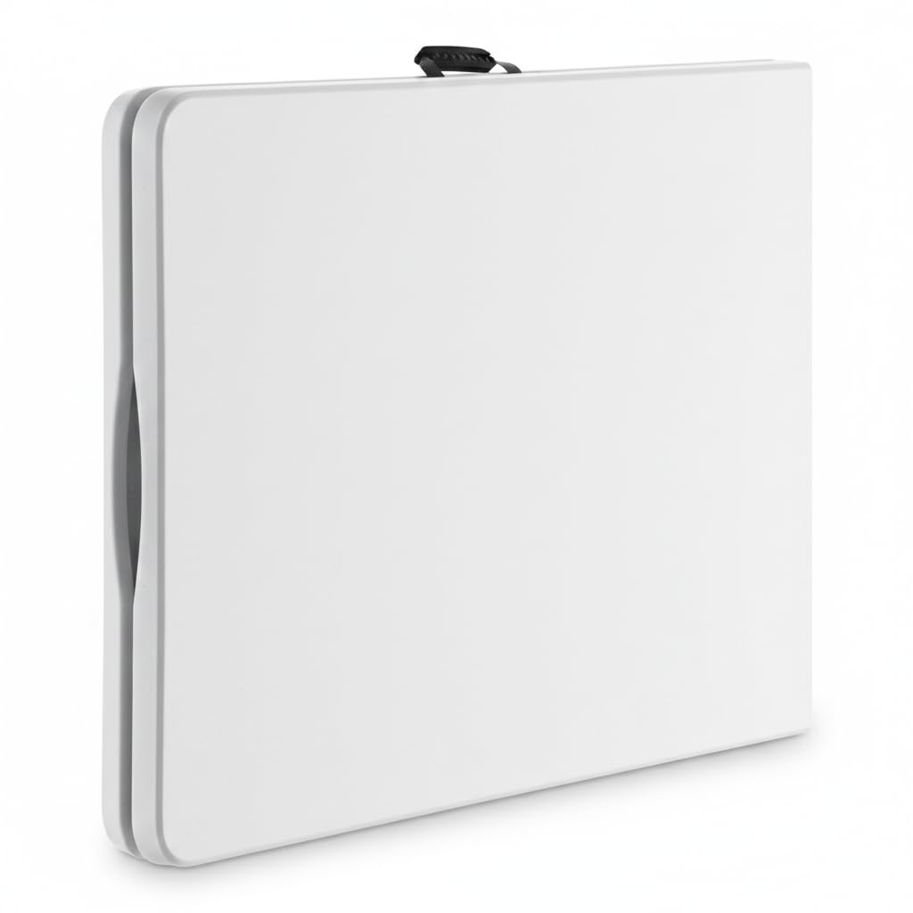 Set of 5 White Plastic Bi-Folding Rectangular Event Tables S2204