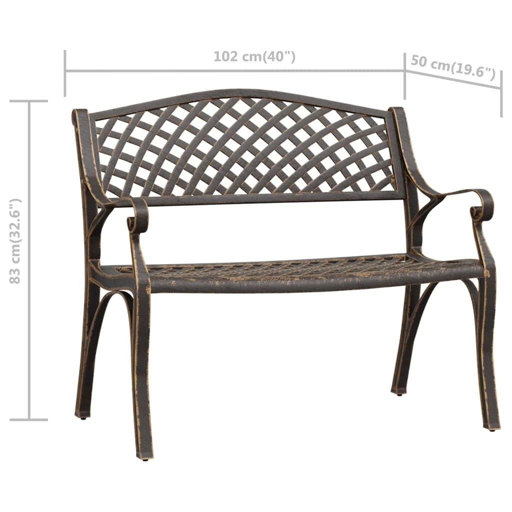Bronze Cast Iron Garden Bench O61412