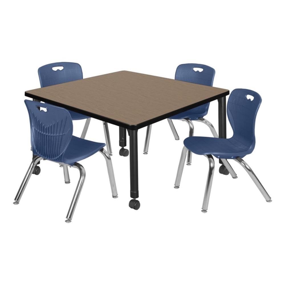 36" Square Mobile Table with 4 Stack Chairs P233172