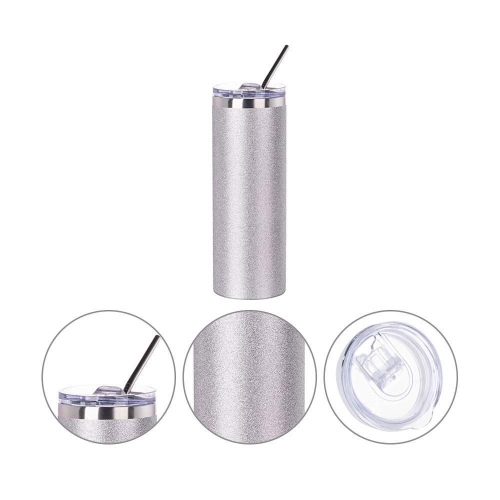4 Pack 20 OZ Glitter Silver Tumblers M843322