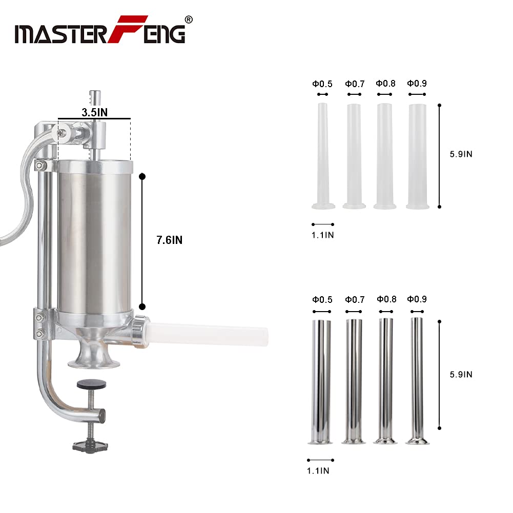 Stainless Steel Vertical Sausage Stuffer with 8 Stuffing Tubes C5941