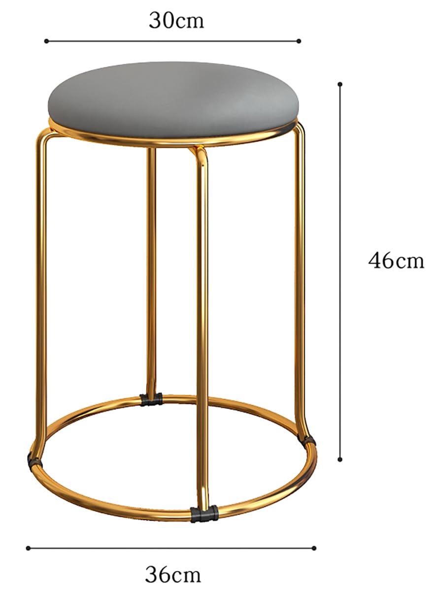 Carbon Steel Stacking Stool Set with Padded Seat, 4-Piece, Grey H943