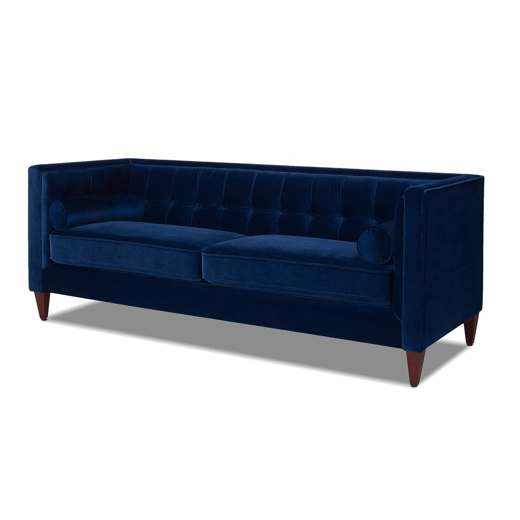 84" Navy Blue Tufted Velvet Sofa V65463