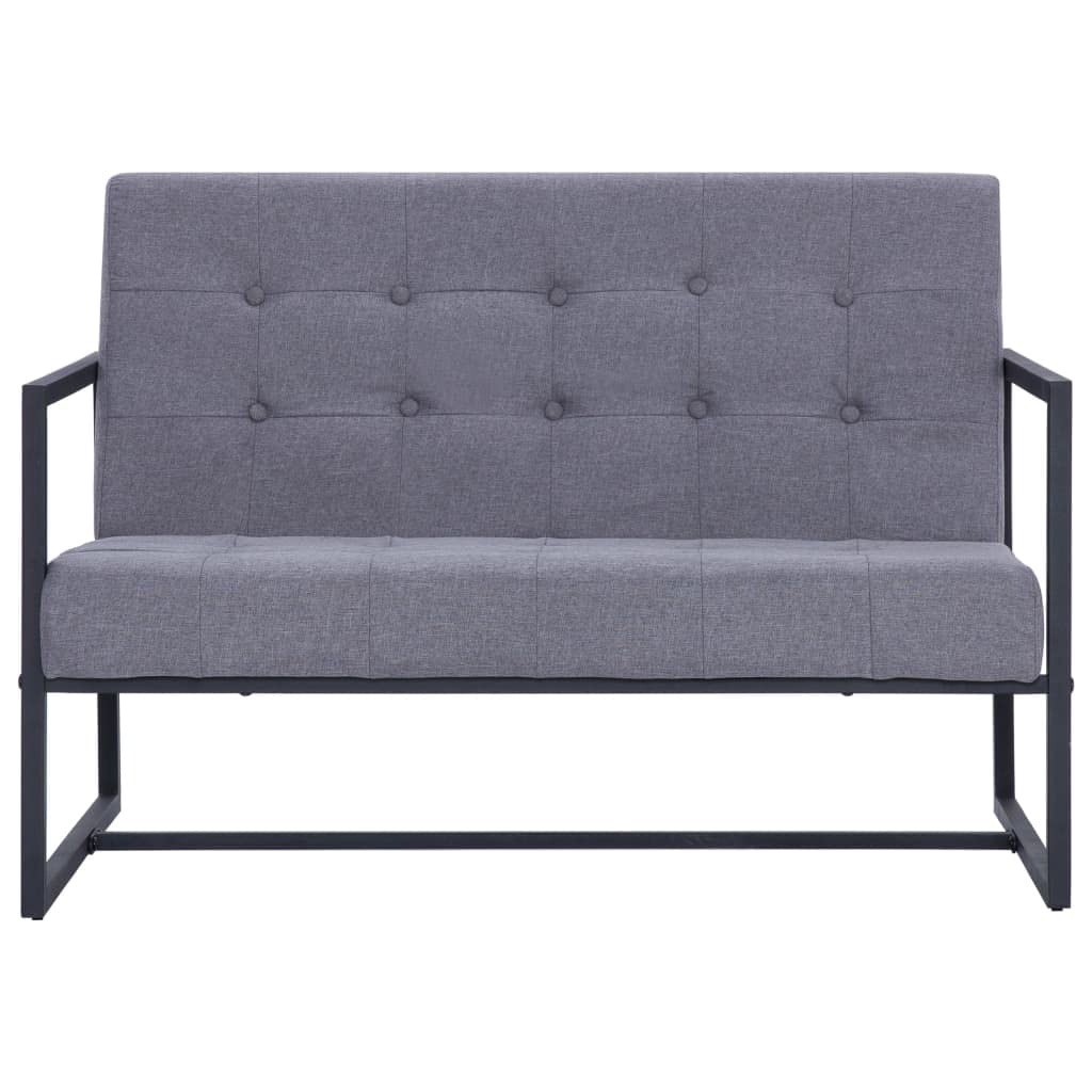 Light Gray 2-Seater Upholstered Fabric Sofa with Armrests P726238