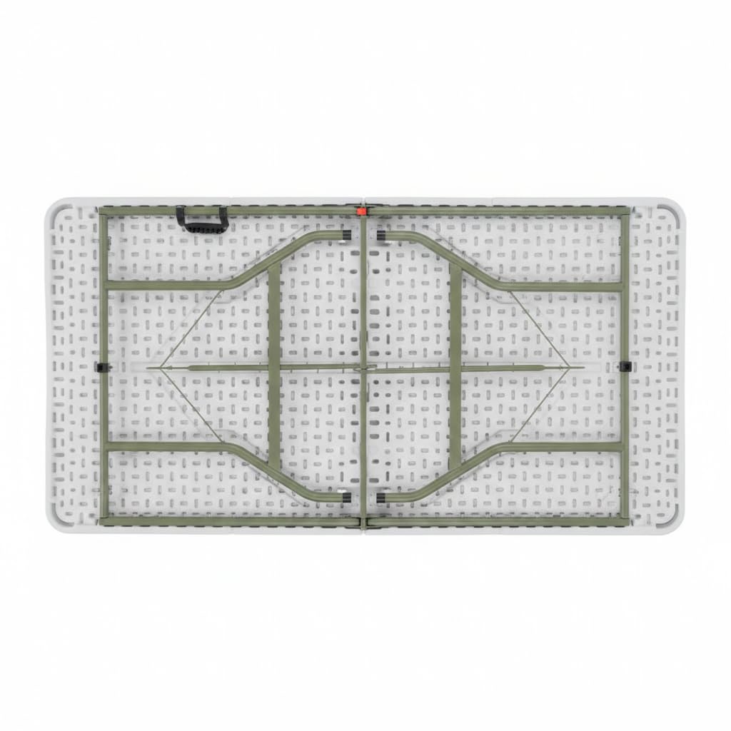 Set of 5 White Plastic Bi-Folding Rectangular Event Tables S2204
