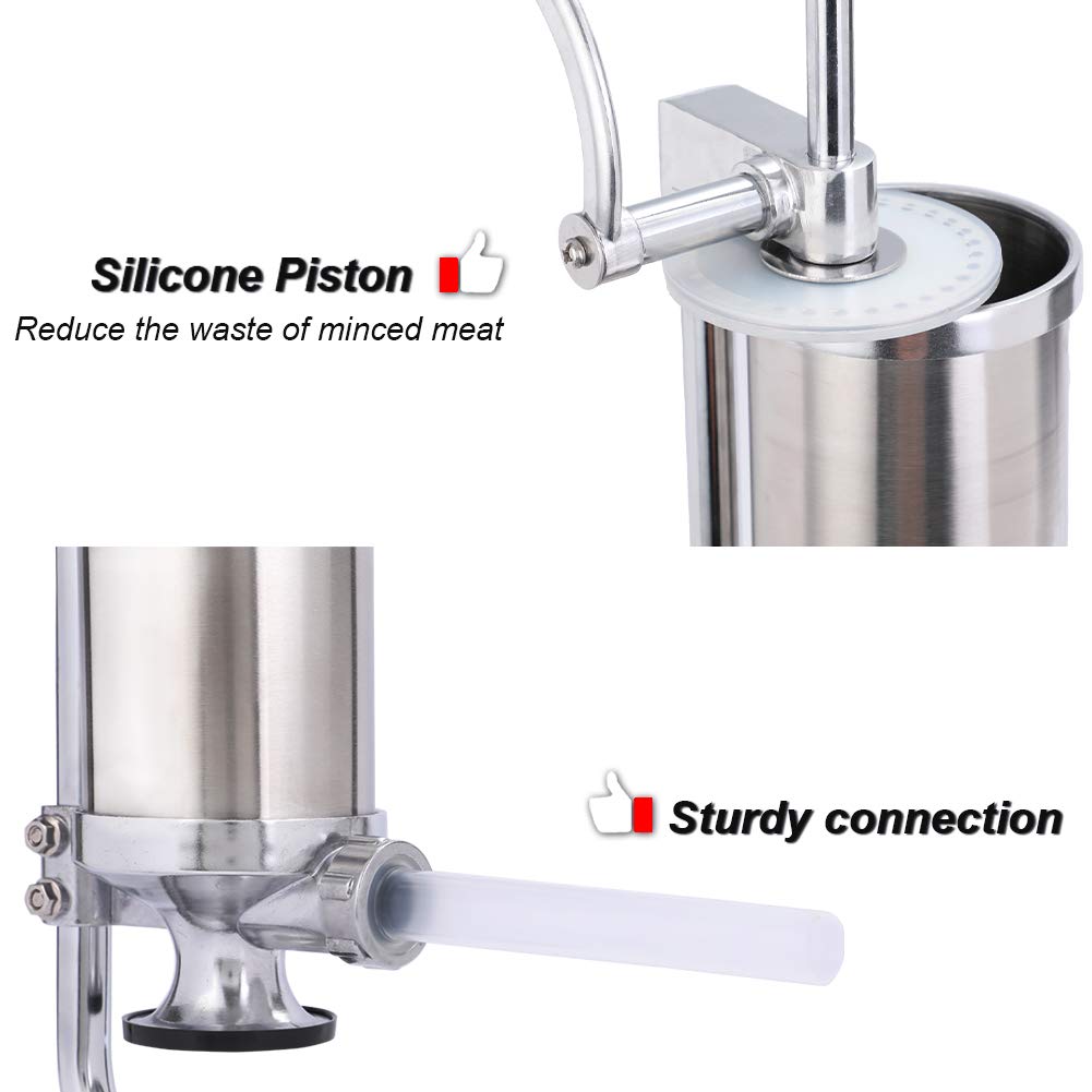 Stainless Steel Vertical Sausage Stuffer with 8 Stuffing Tubes C5941
