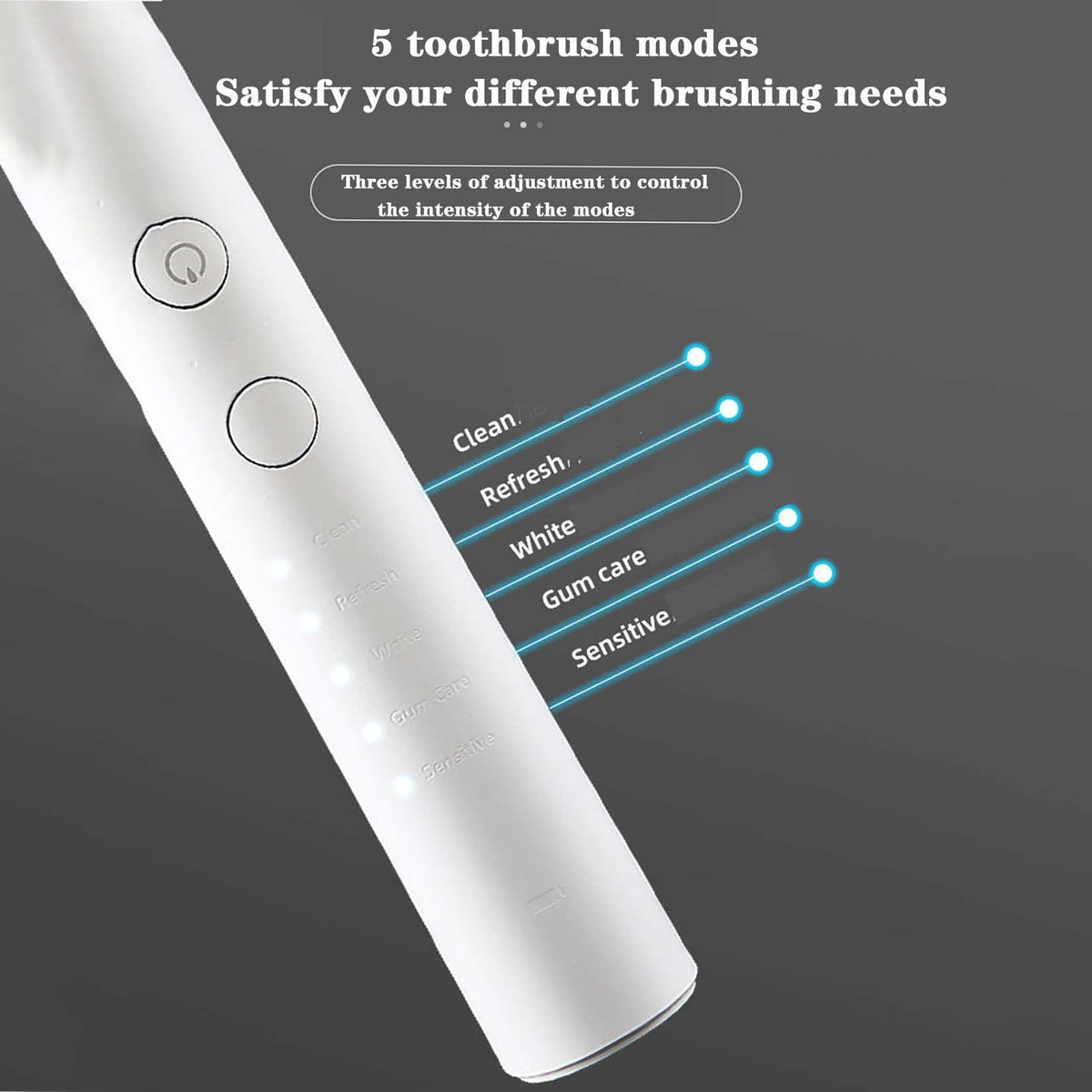 Sonic Electric Toothbrush, 5 Modes, 2-Minute Timer, 4 Brush Heads I176352