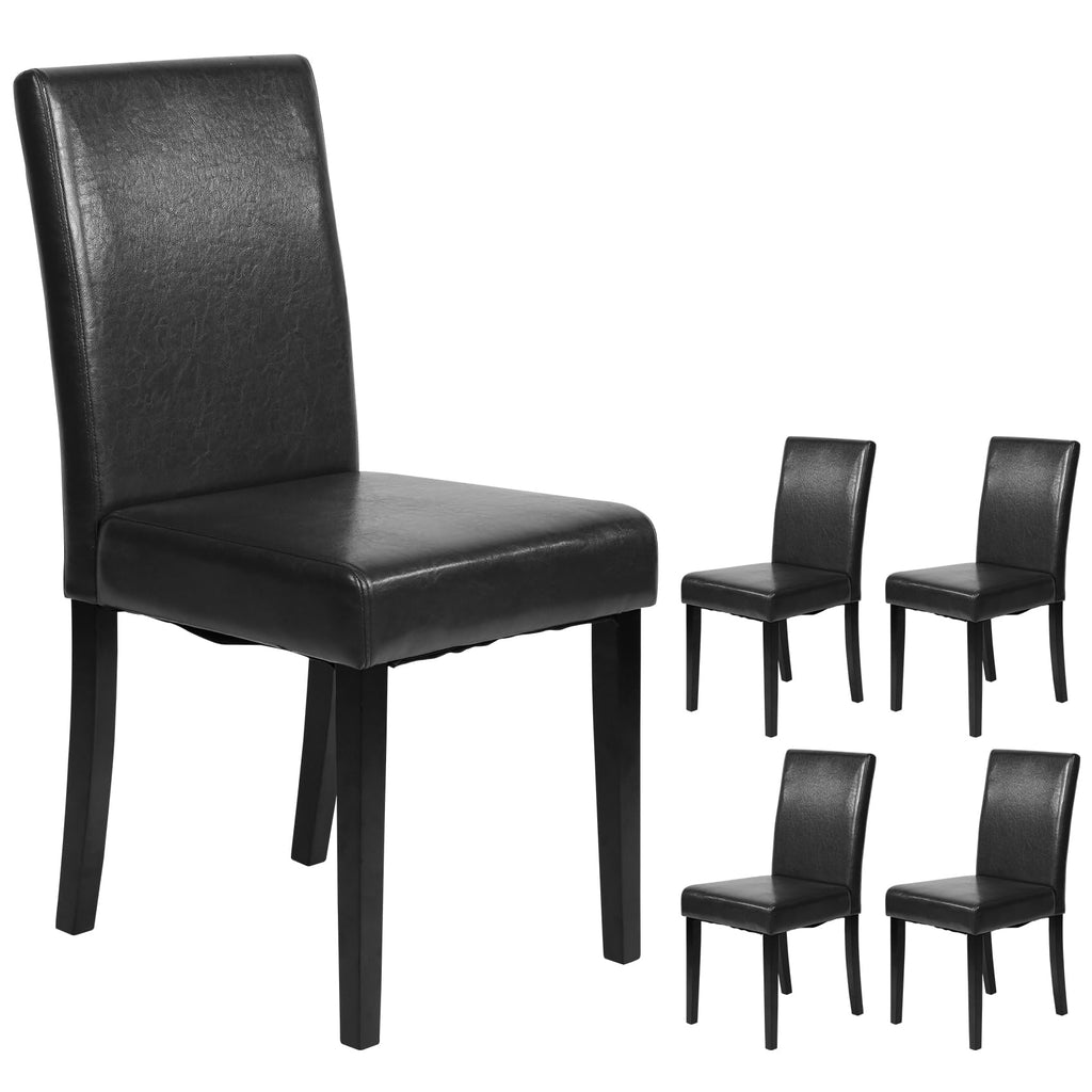 Black Faux Leather Upholstered Dining Chairs Set of 4 M708