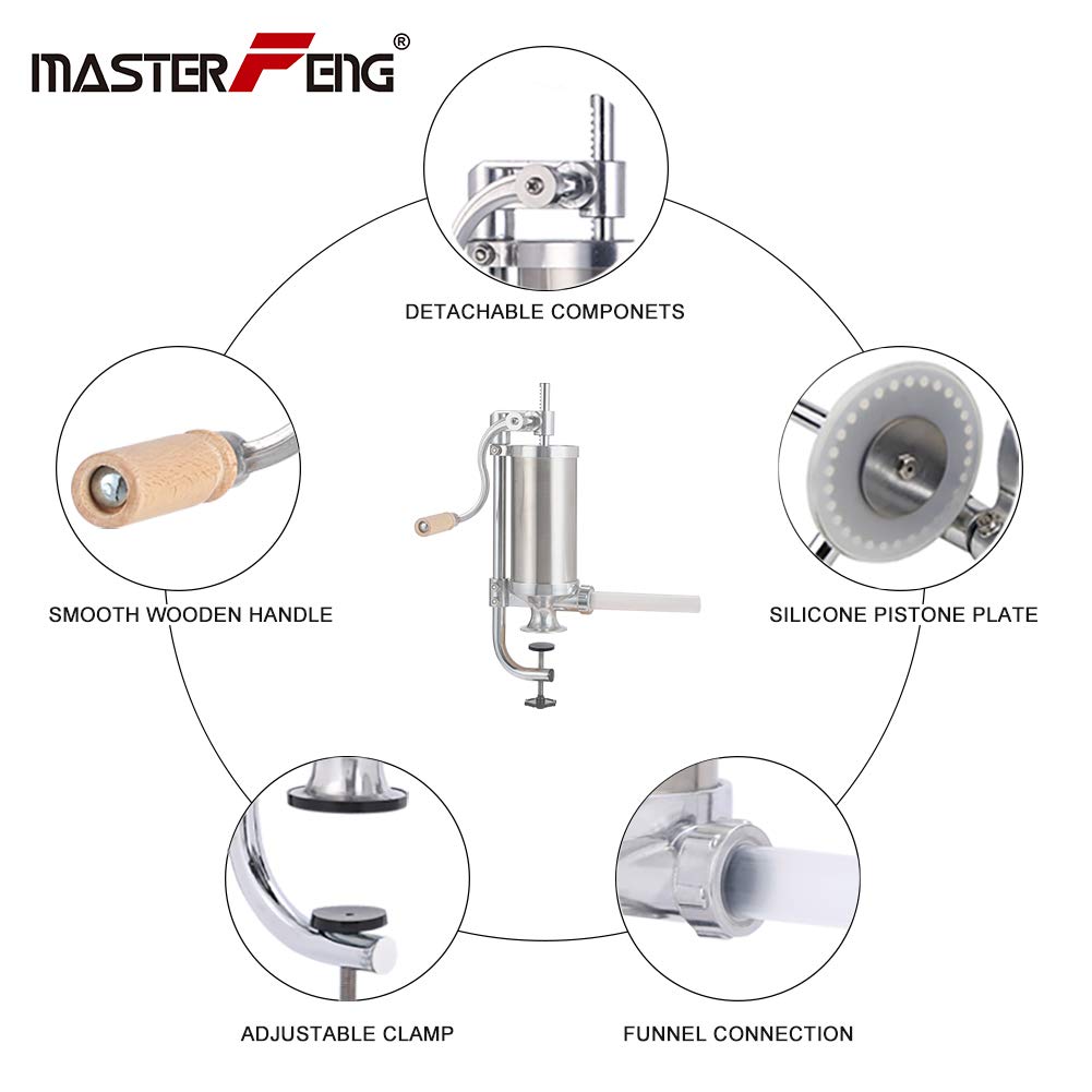 Stainless Steel Vertical Sausage Stuffer with 8 Stuffing Tubes C5941