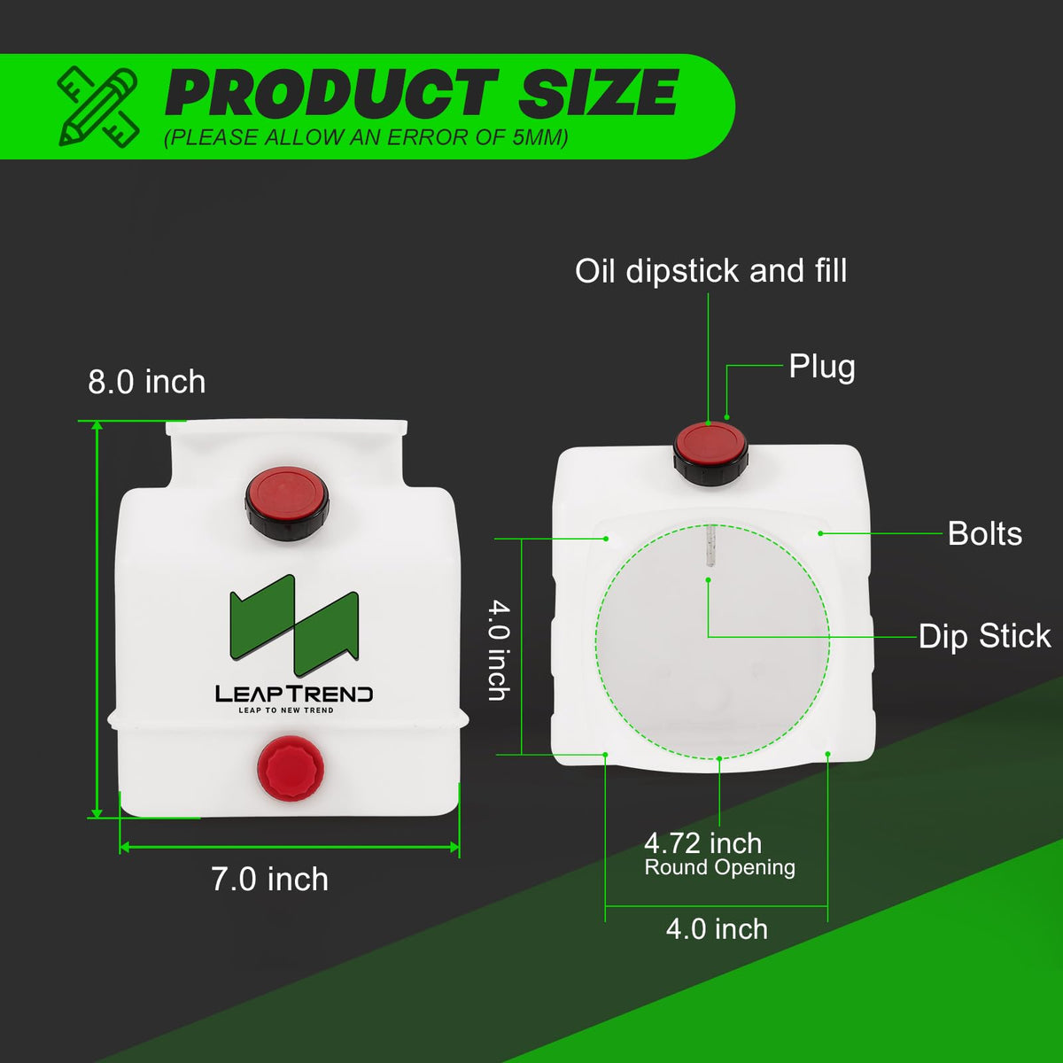 4 Quart Poly Fluid Reservoir Tank K4838
