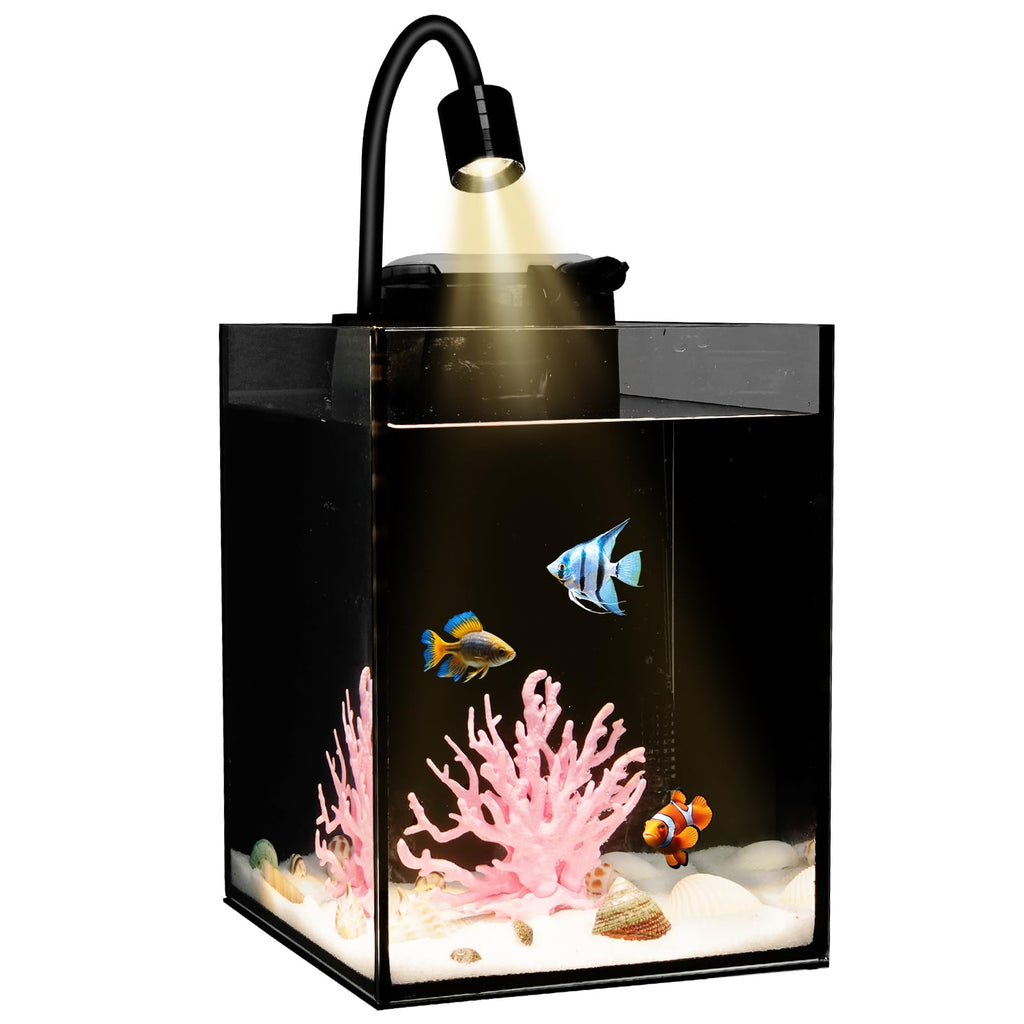 1.2 Gallon Rimless Glass Aquarium Tank Kit with Filter O32663