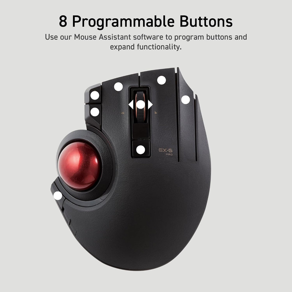 Wireless Ergonomic Thumb Control Trackball Mouse U852
