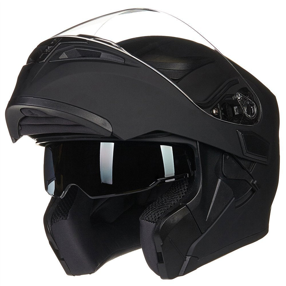 Motorcycle Dual Visor Flip up Modular Full Face Helmet DOT W630