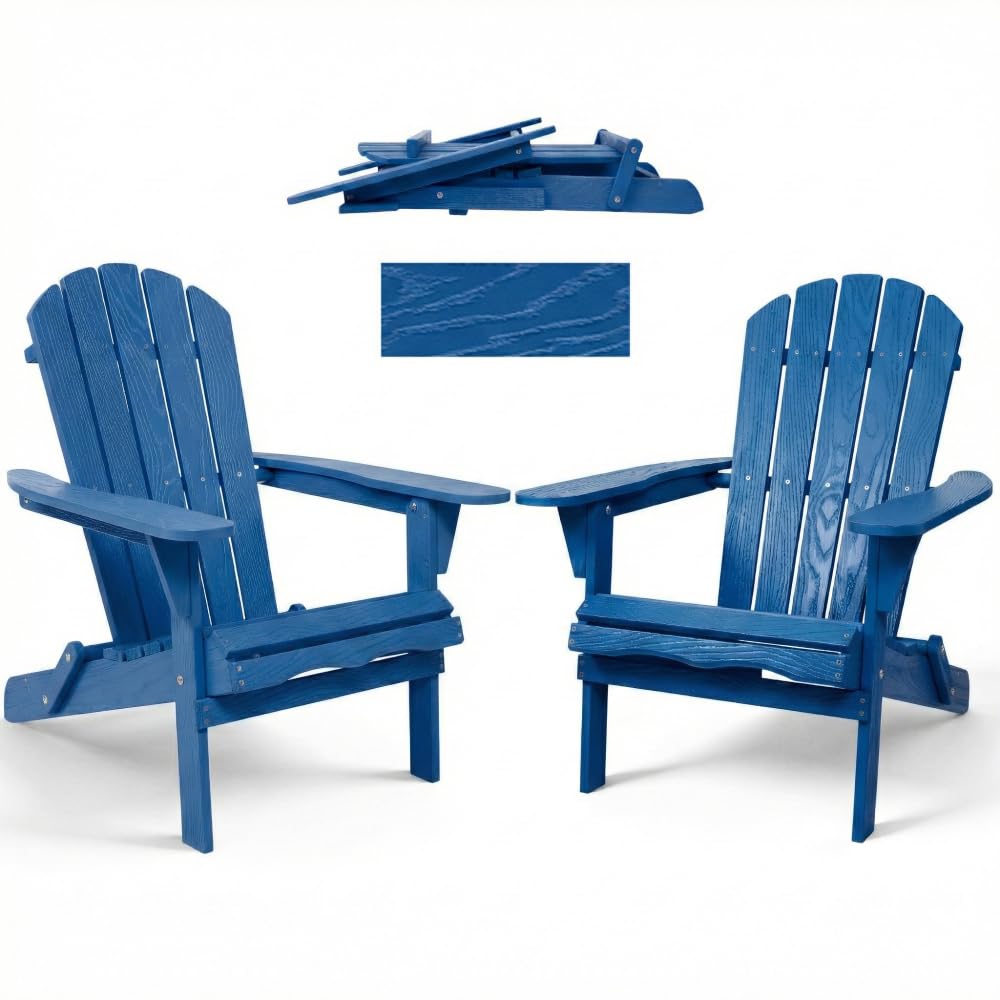 Folding Solid Cedar Wood Adirondack Chair M19500