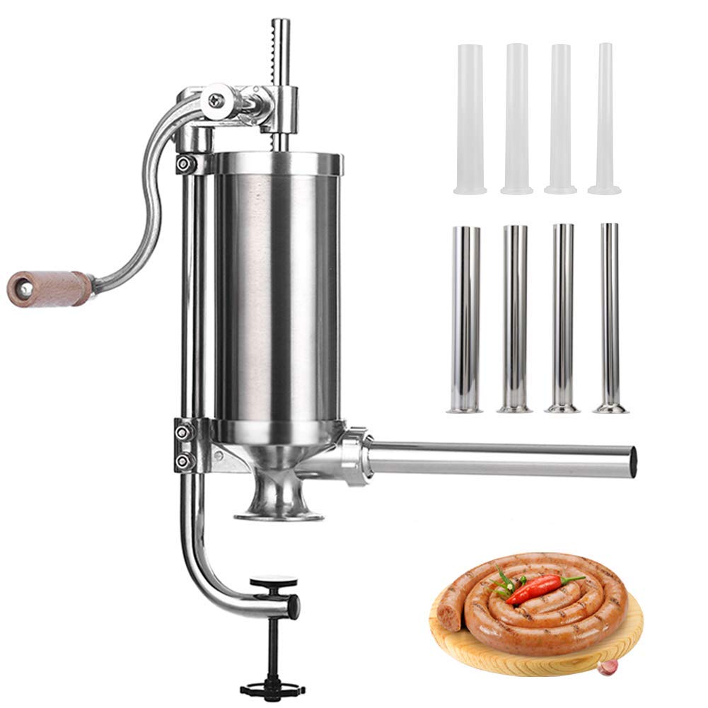 Stainless Steel Vertical Sausage Stuffer with 8 Stuffing Tubes C5941