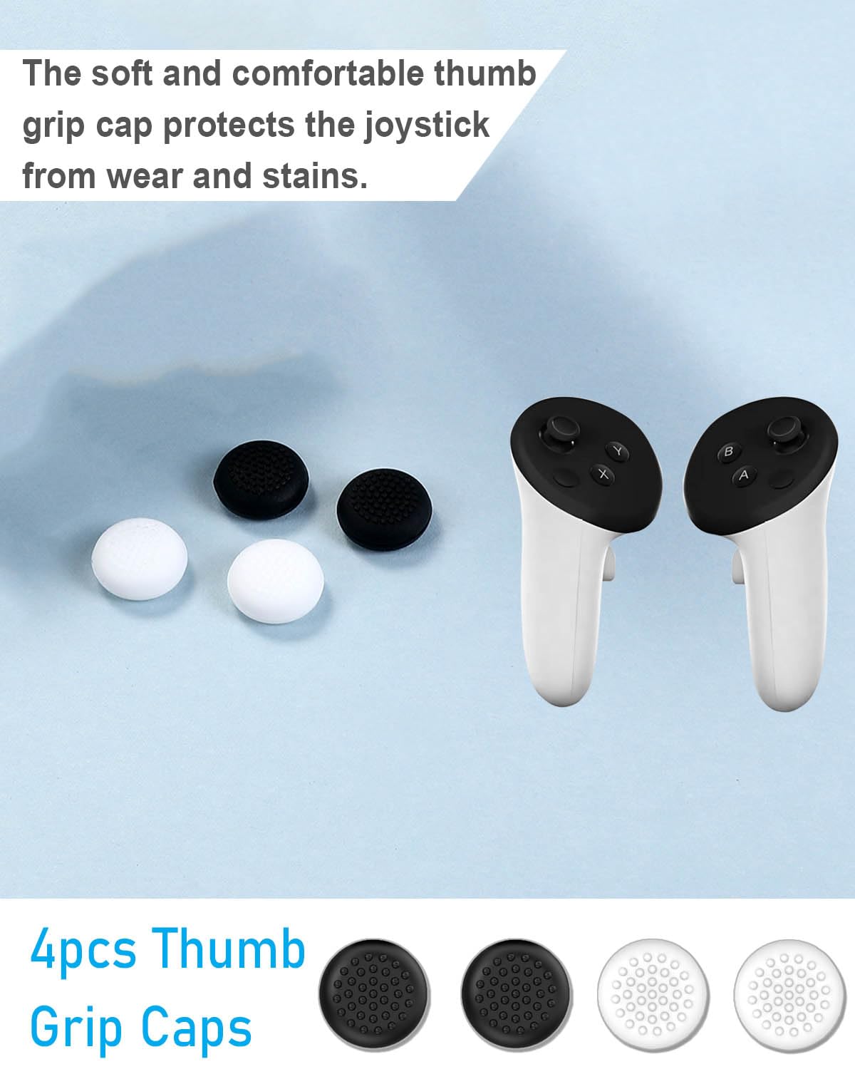 4 Pack Joystick Replacement Kit, Include 4 Joysticks, 4 Thumbstick Grips, T5 Screwdriver, Tweezer, Pry Tool J469179