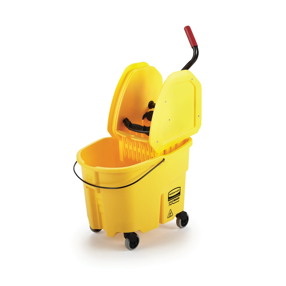 Yellow 35 QT Mop Bucket and Wringer Combo on Wheels F42843