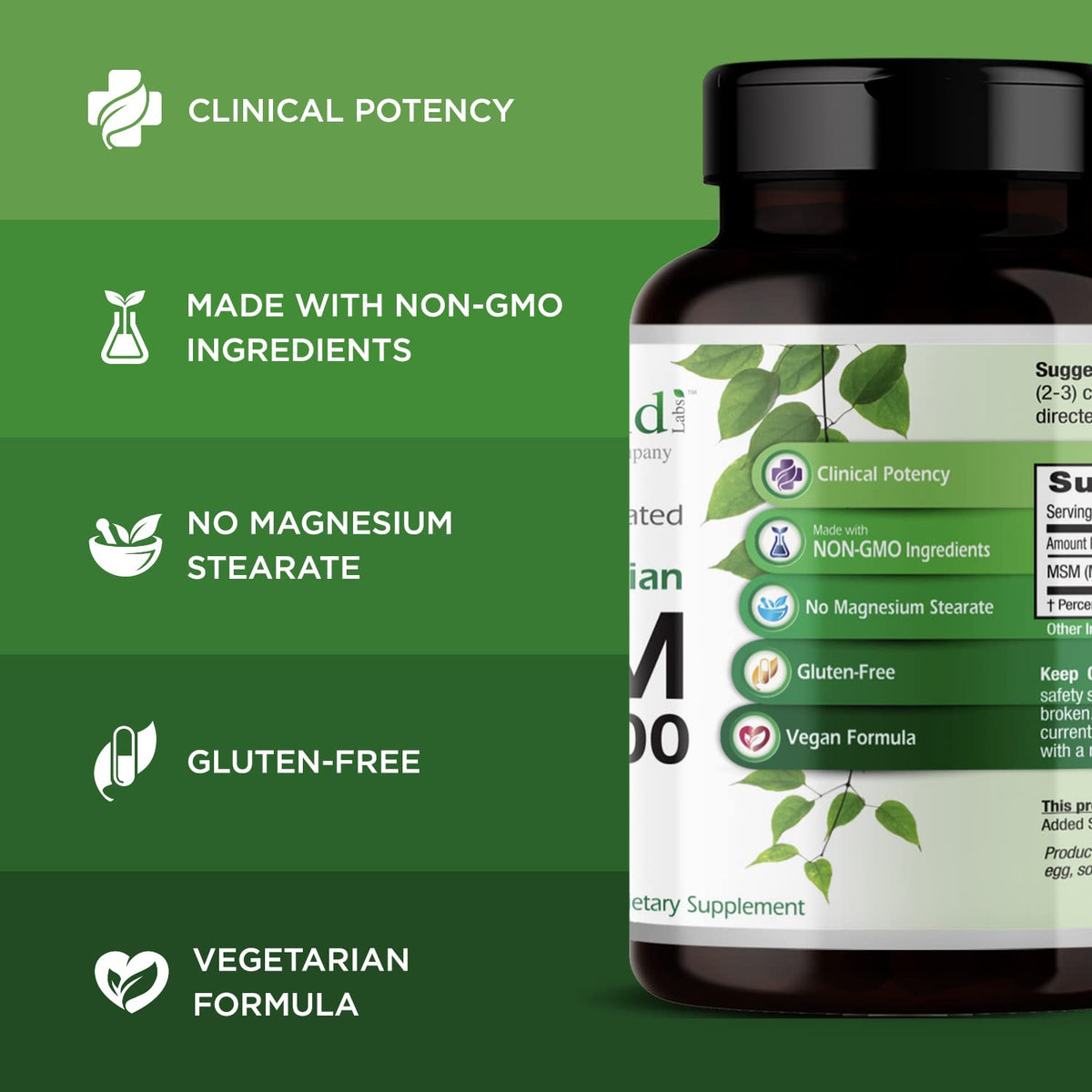 MSM 1000mg 200 Vegetable Capsules K6235