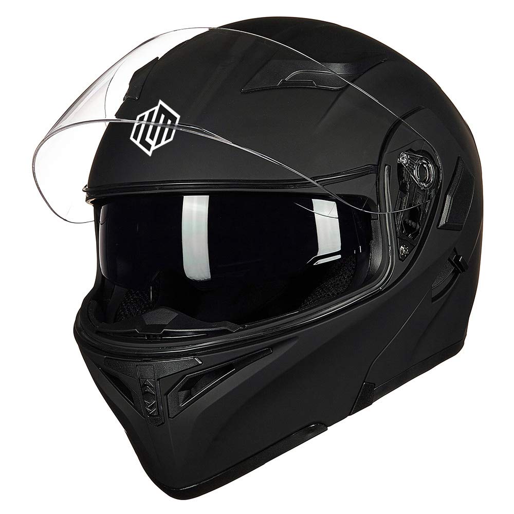 Motorcycle Dual Visor Flip up Modular Full Face Helmet DOT W630