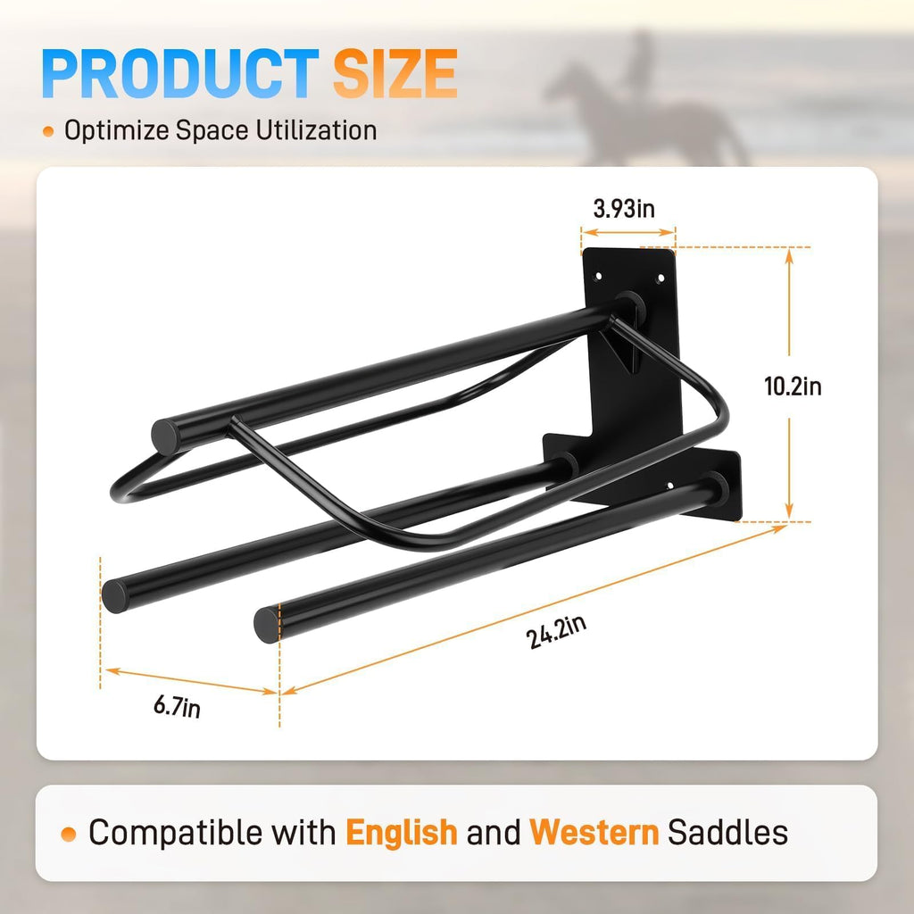 2 Pack Wall Mounted Saddle Rack with Double Pad Bar I670