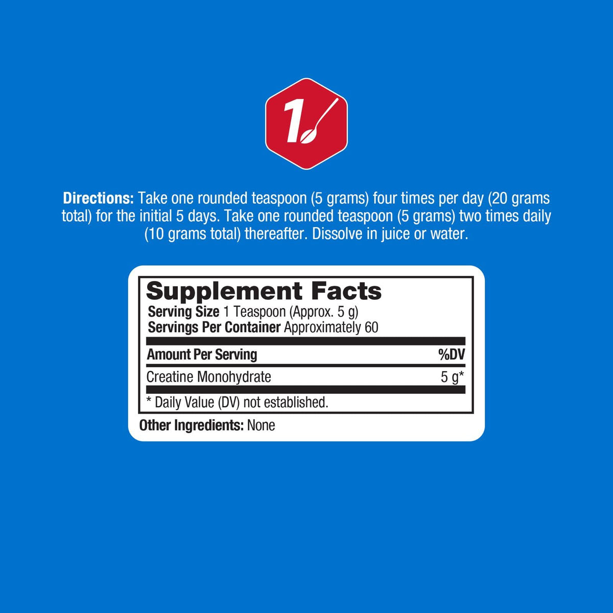 Creatine Monohydrate Powder 5g 300g 60 Servings L58658