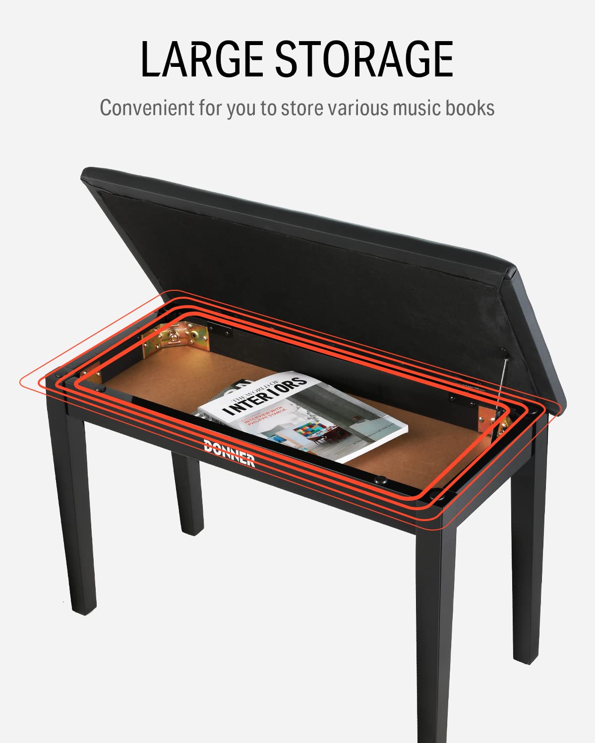 88 Key Graded Weighted Digital Piano with Storage Piano Bench M7836
