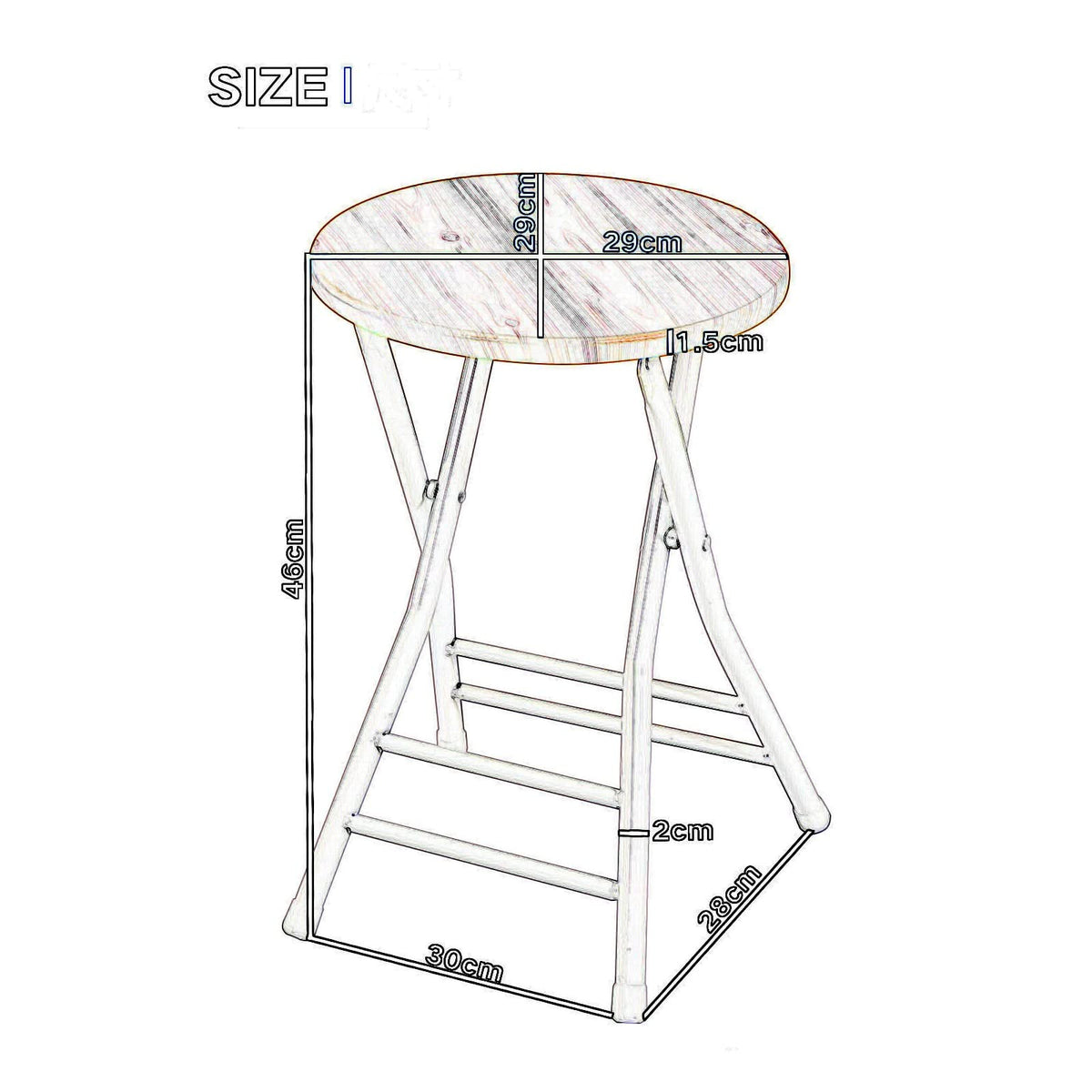Folding Stool Round Wooden Board G246846