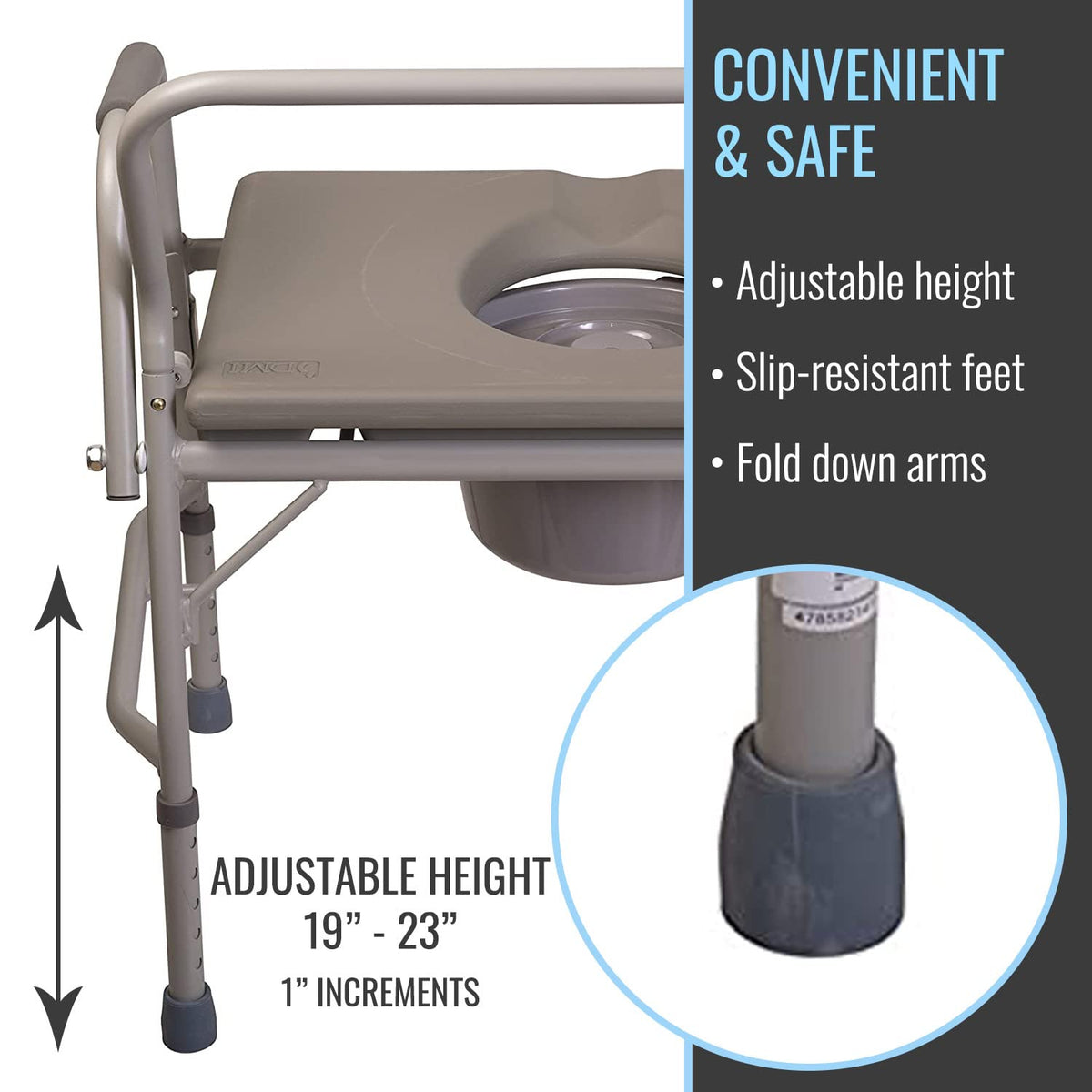 Portable Bedside Commode Chair with Handles O500