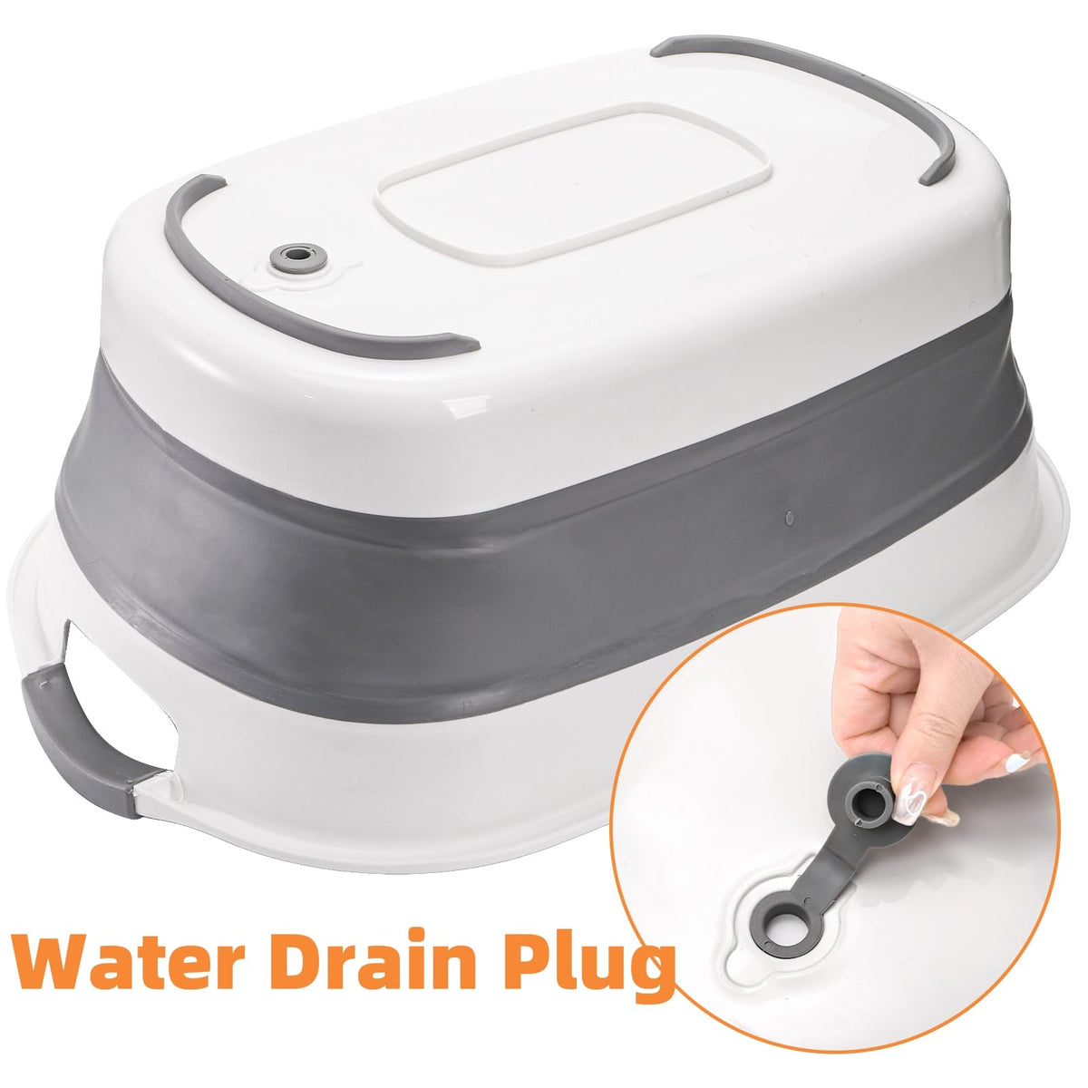 Collapsible Plastic Pet Bathtub with Drain Plug A9092