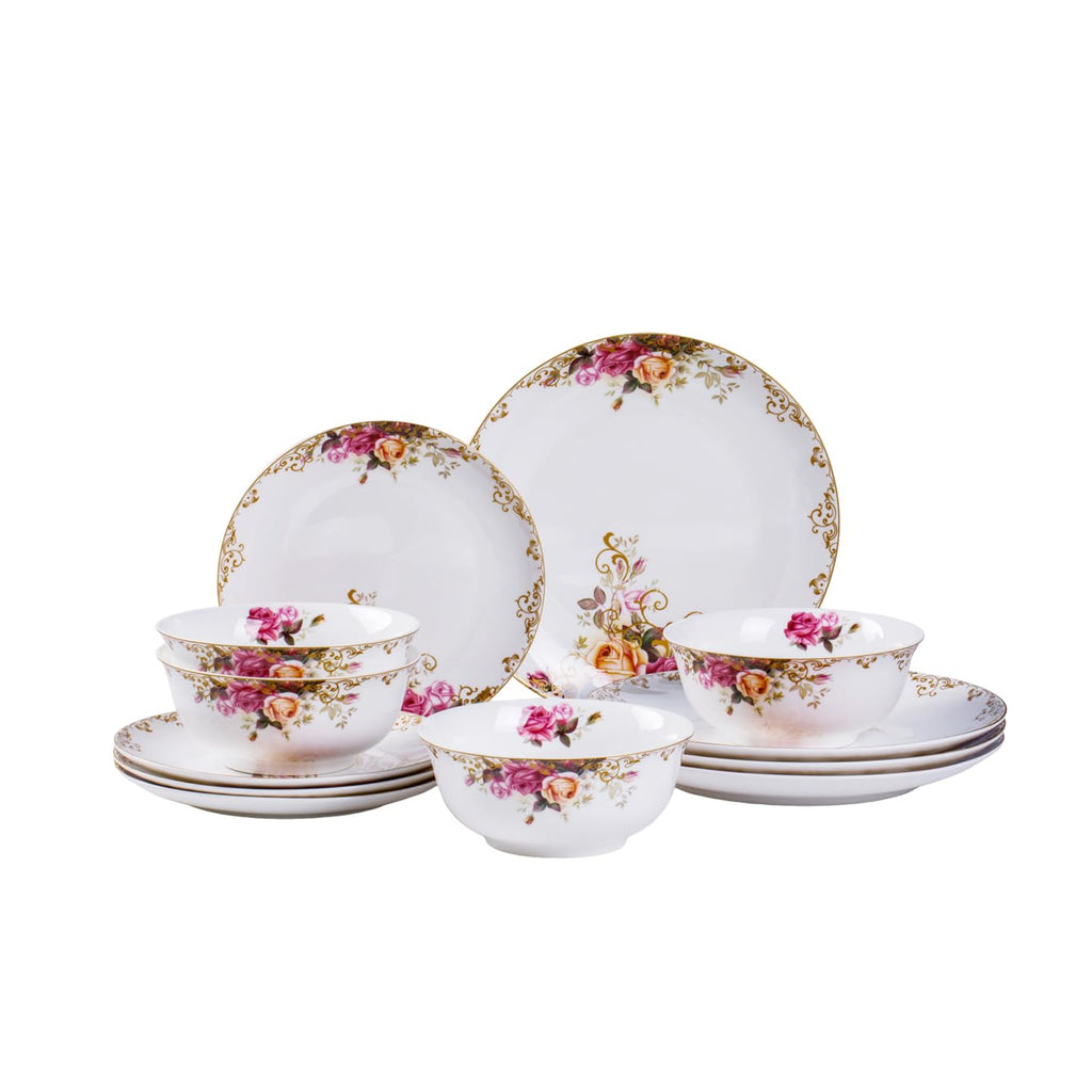 White 12 Piece Porcelain Dinnerware Set Z652888