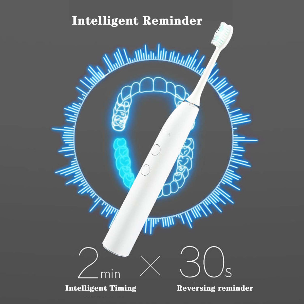 Sonic Electric Toothbrush, 5 Modes, 2-Minute Timer, 4 Brush Heads I176352