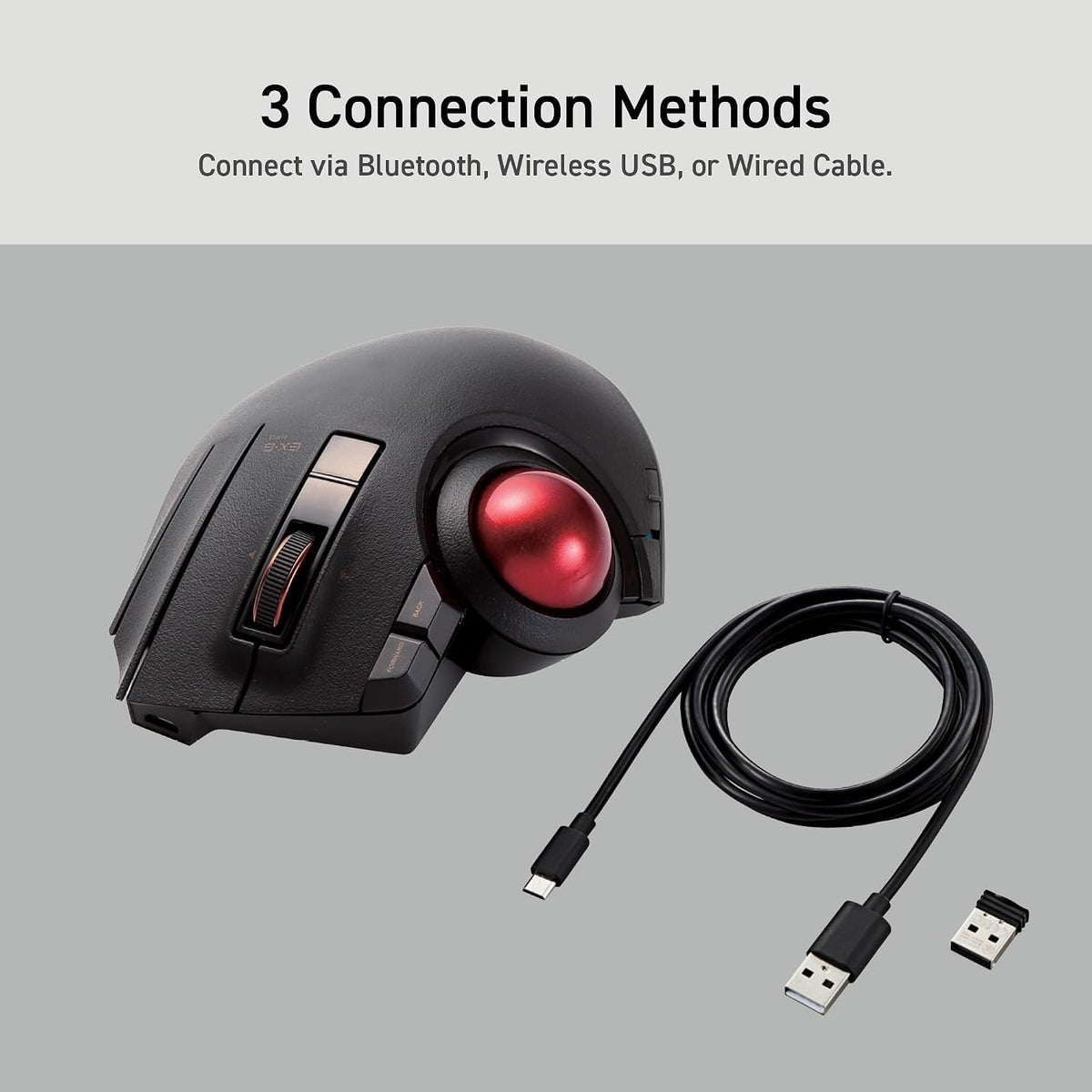 Wireless Ergonomic Thumb Control Trackball Mouse U852