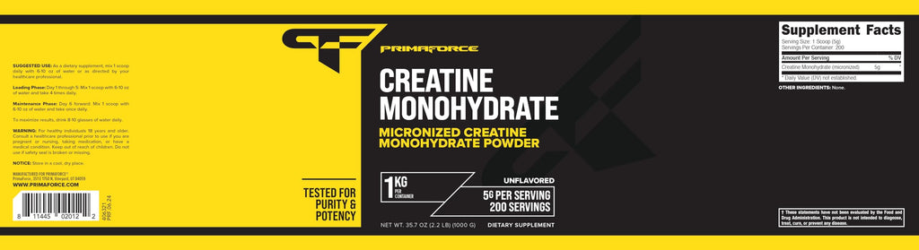 Micronized Creatine Monohydrate Powder 1,000 Grams F460