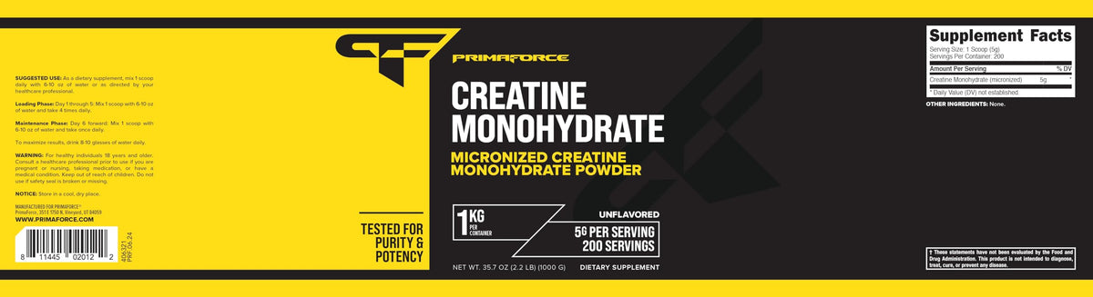 Micronized Creatine Monohydrate Powder 1,000 Grams F460