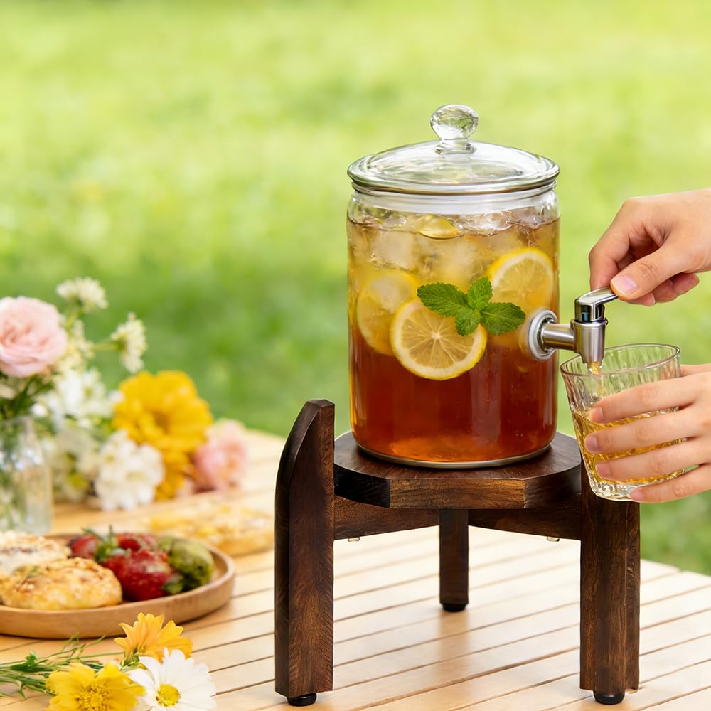 Adjustable Solid Wood Drink Dispenser Stand C865