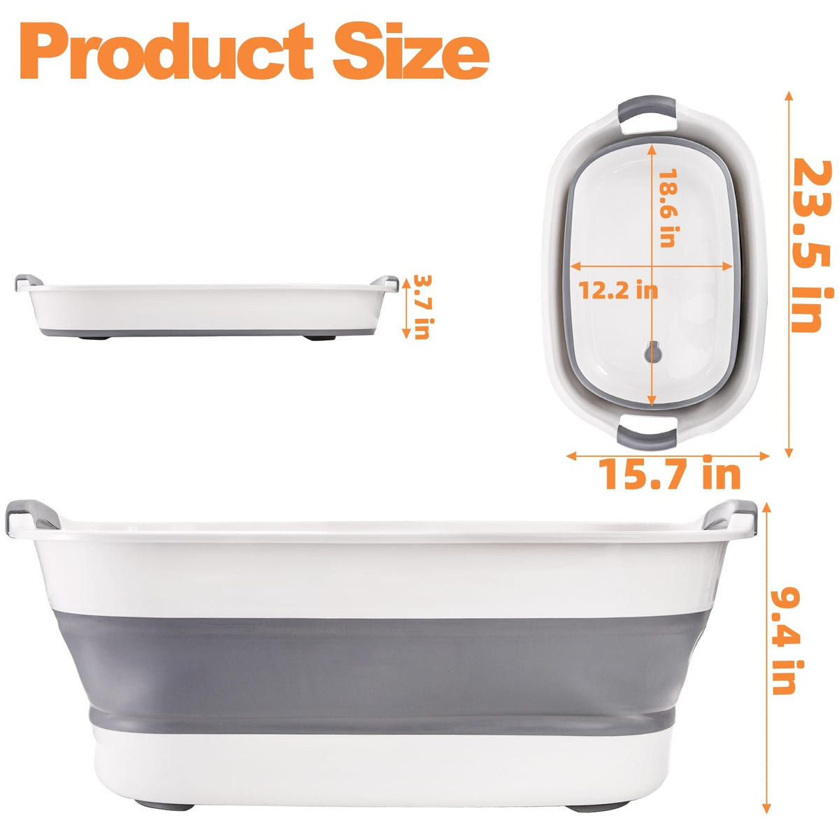 Collapsible Plastic Pet Bathtub with Drain Plug A9092