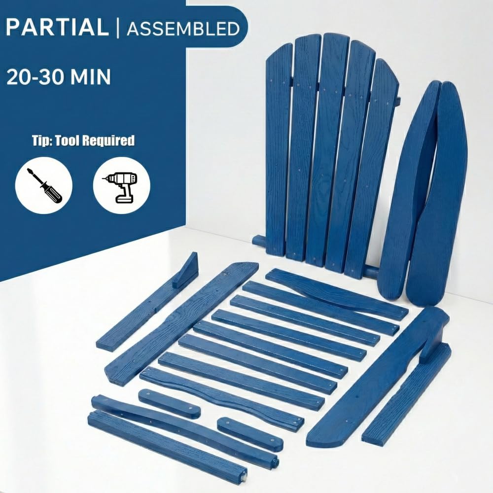 Folding Solid Cedar Wood Adirondack Chair M19500