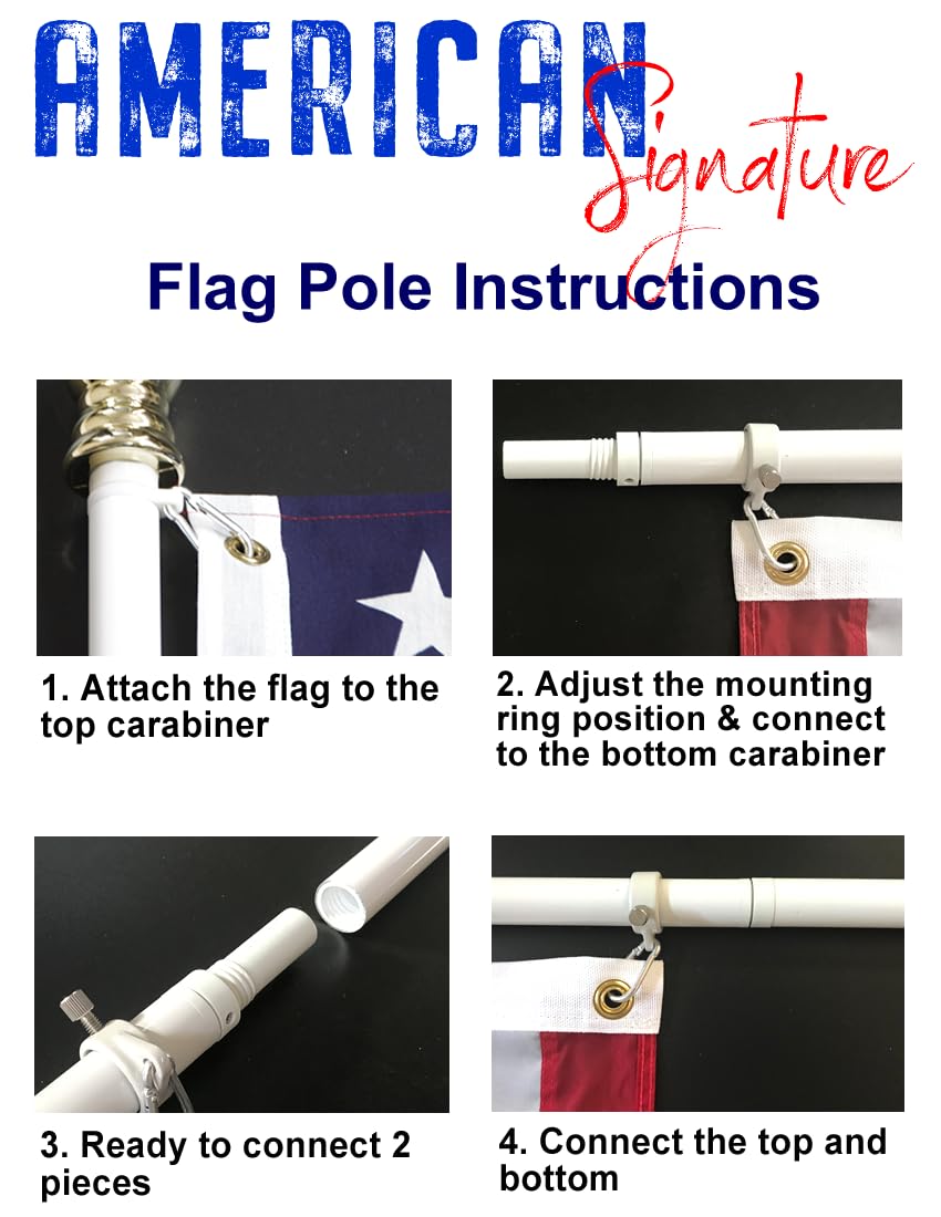 3x5 ft US Flag and 6 ft Aluminum Flag Pole Kit with Holder V180201