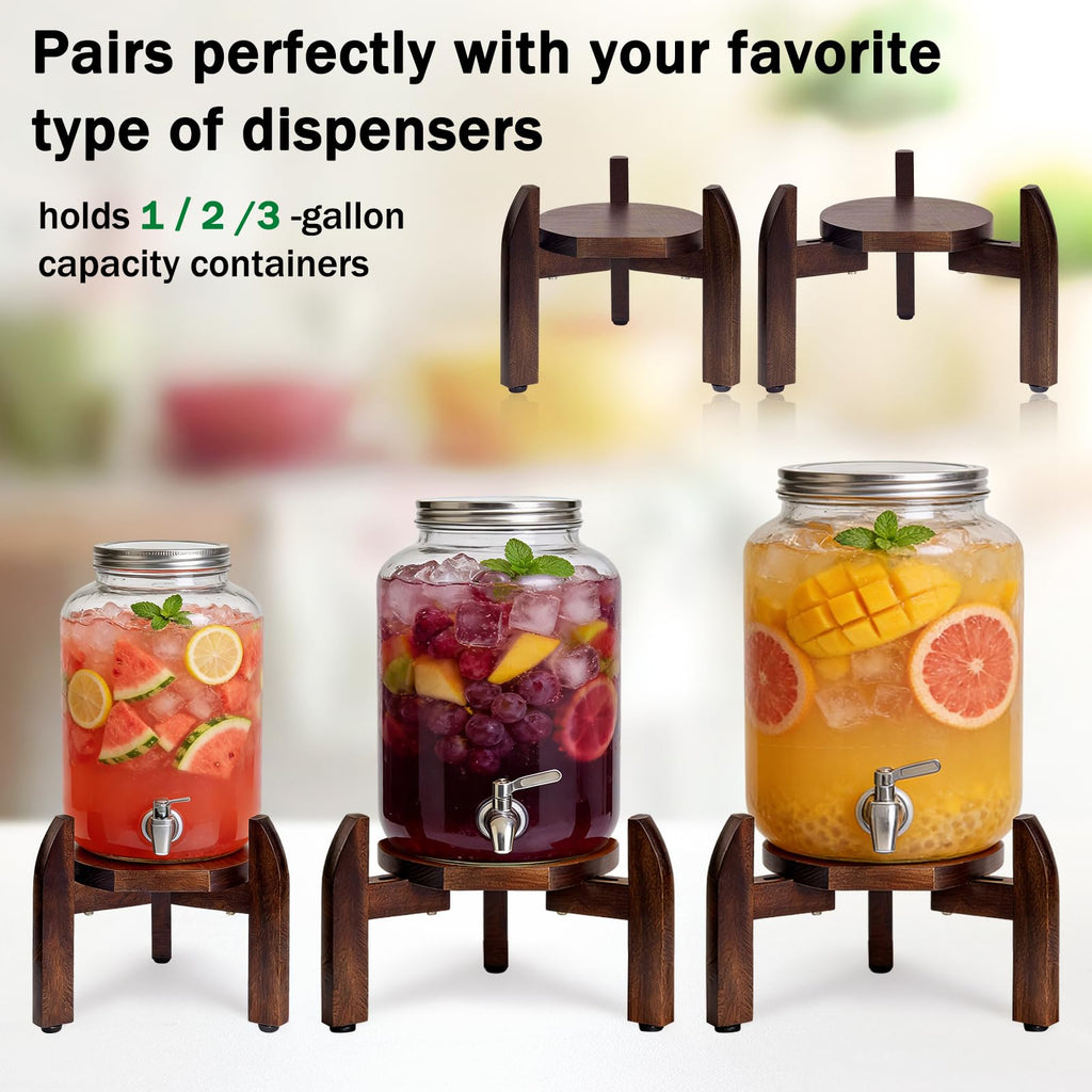 Adjustable Solid Wood Drink Dispenser Stand C865