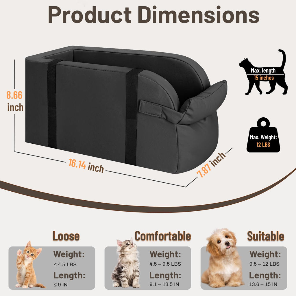 2-in-1 Dog Car Seat & Shoulder Carrier Dark Grey G268