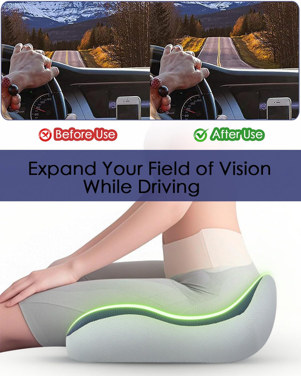4.7″ Thick Memory Foam Car Seat Cushion D5386