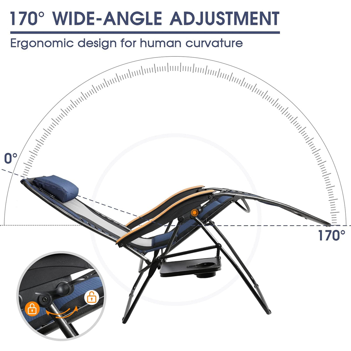 Oversized Mesh Zero Gravity Reclining Patio Chairs, 2 Pack M1321