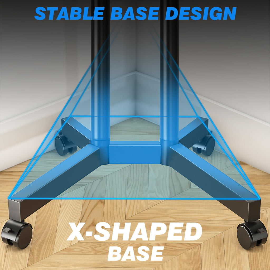 Rolling TV Stand with Laptop Shelf, Height Adjustable up to 88lbs G1426