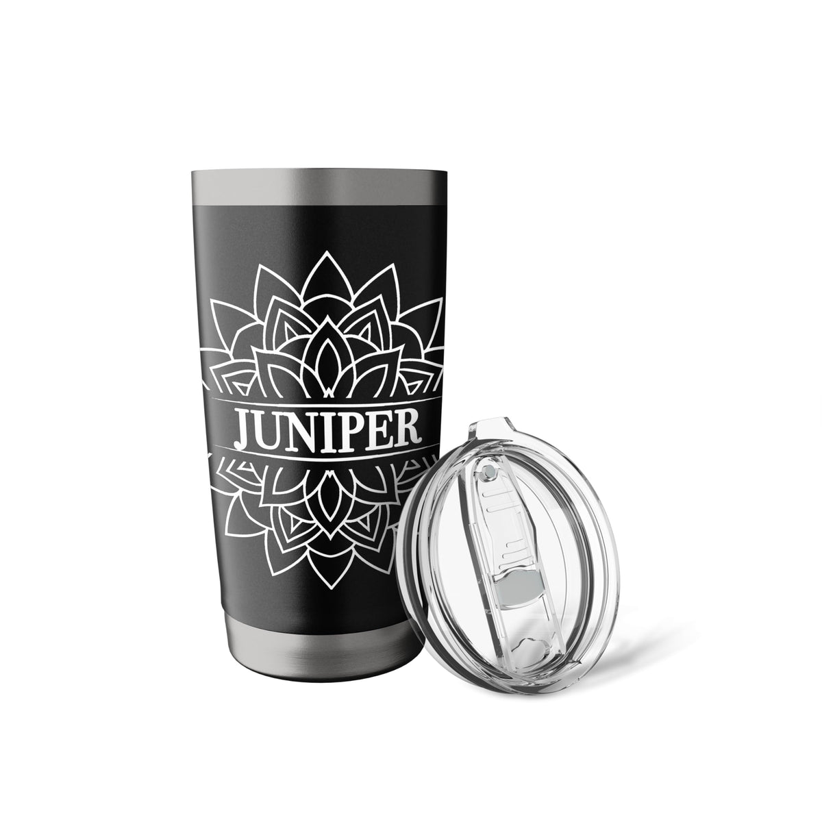 Black White Stainless Steel Insulated Travel Mug L21721