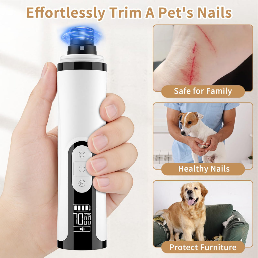 Quiet Dog Nail Grinder with Guard & 2 LED Lights E529