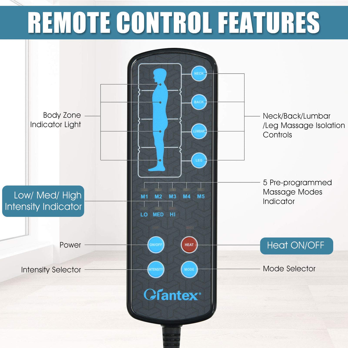 Massage Mat with 10 Vibrating Motors Heating Pad Q11080