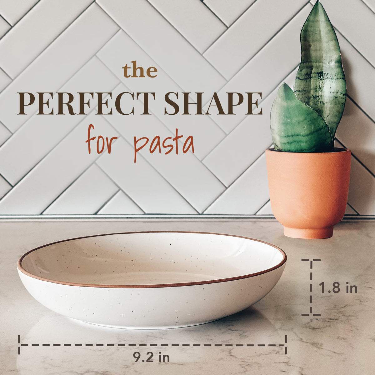 Ceramic Pasta Bowls 30oz Set of 4 Vanilla White T26884