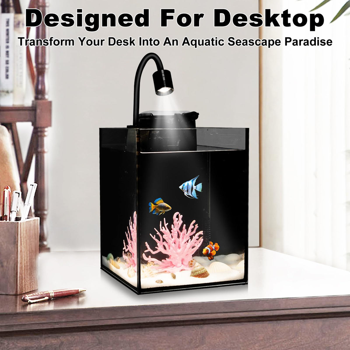 1.2 Gallon Rimless Glass Aquarium Tank Kit with Filter O32663